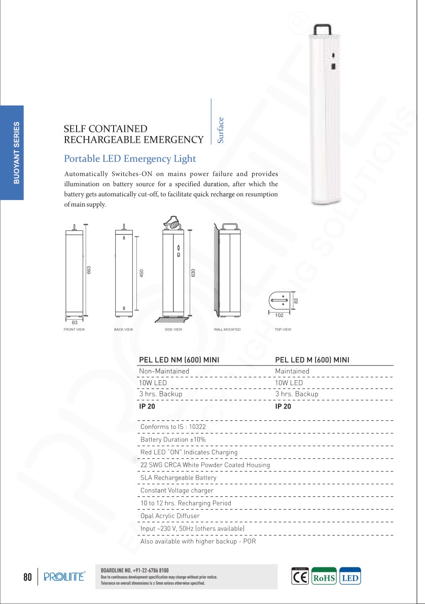 Emergency Light LED NM (600) MIN/MAX catalog page 2