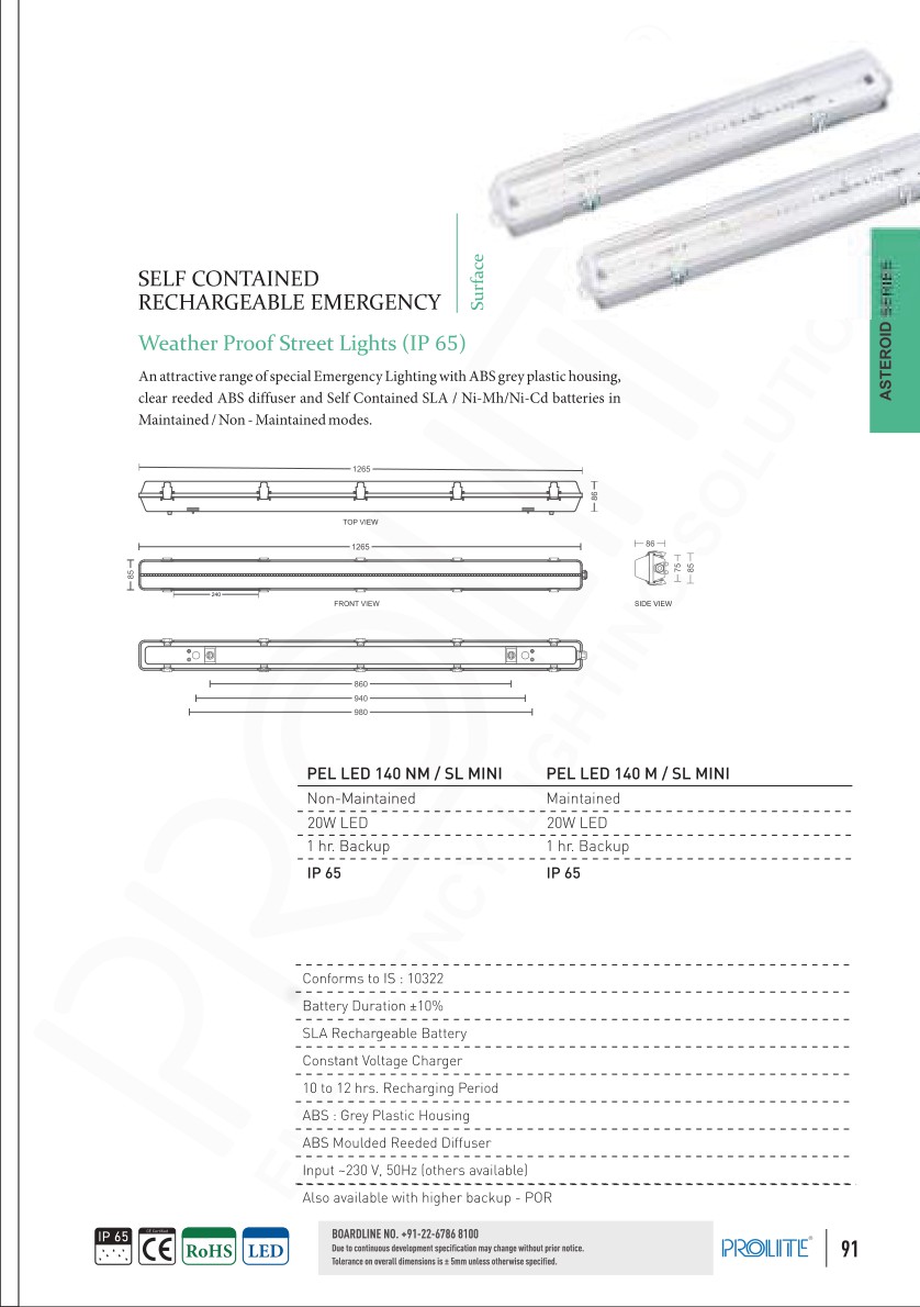 Industrial Emergency Light LED 140 NM/M/SL MINI/MAX catalog page 1