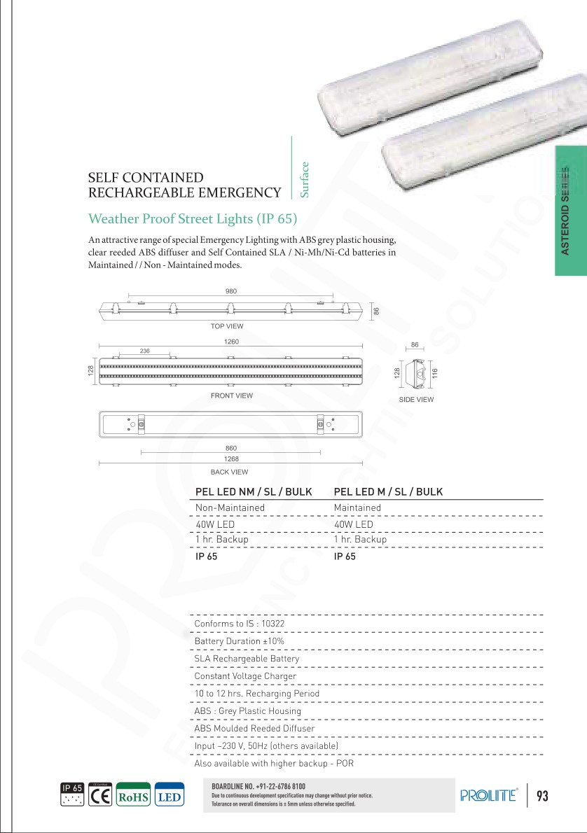 Weather Proof Emergency Light LED NM/M/SL BULK catalog page 1