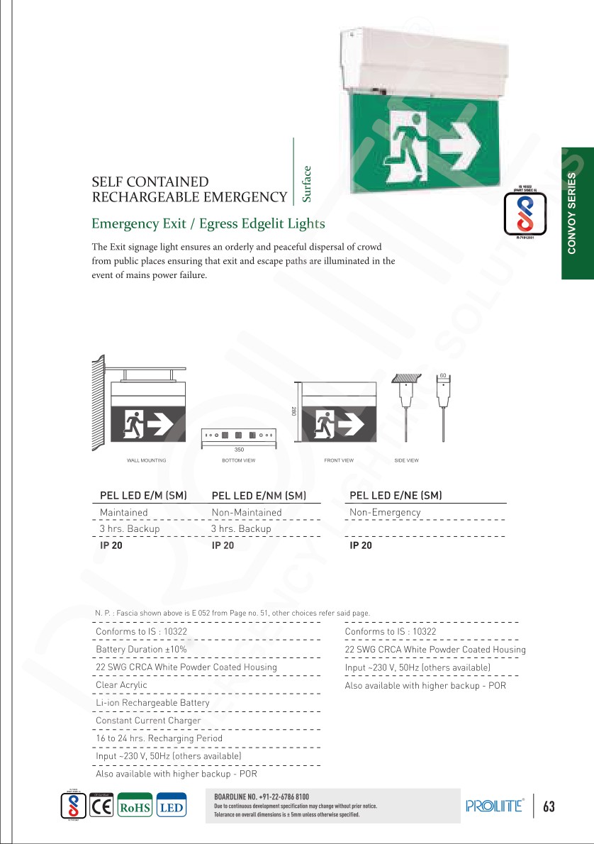 Emergency Exit Light LED E/M (SM) catalog page 4