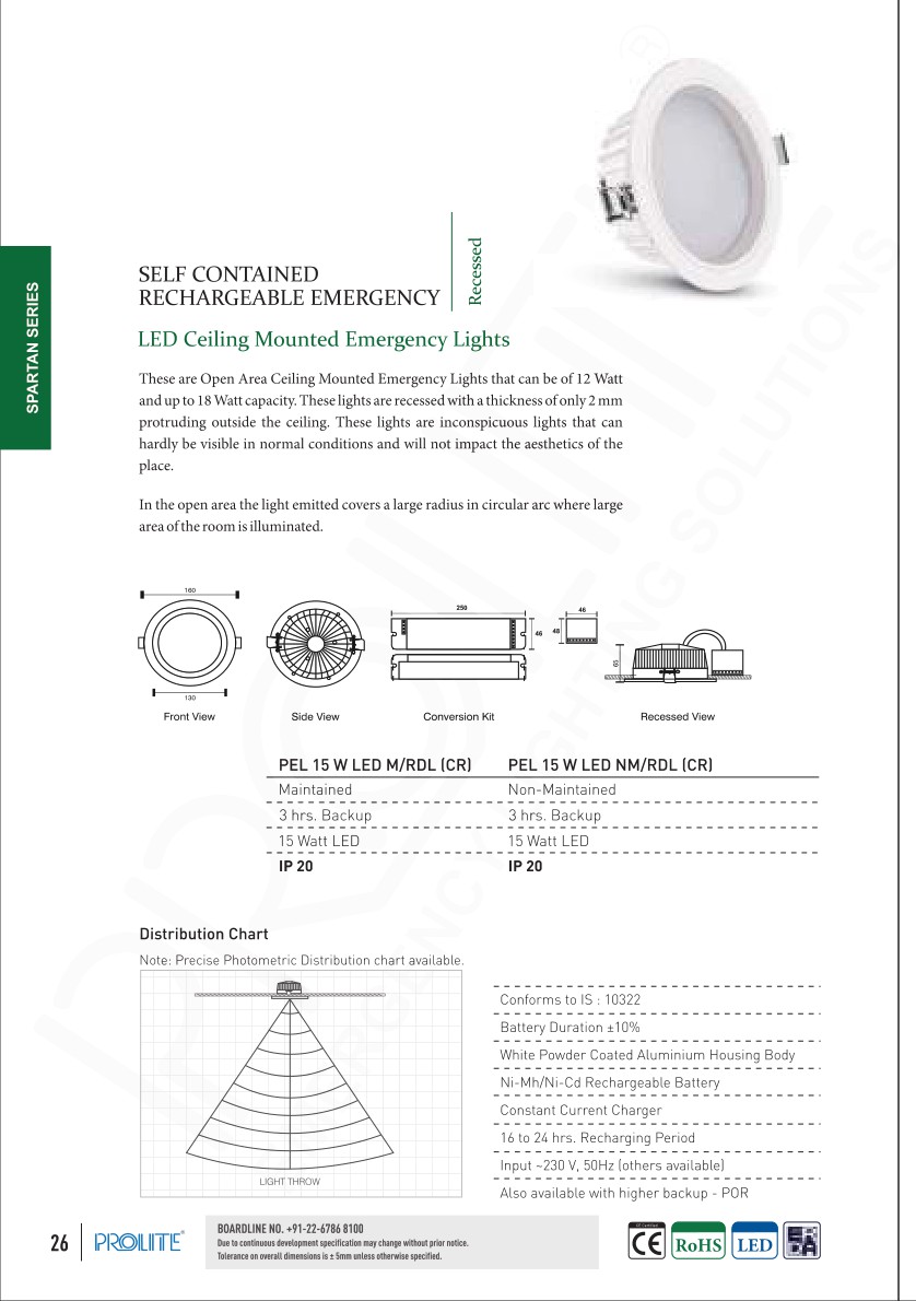 Down Lighter 12 W LED NM/RDL (CR) catalog page 2
