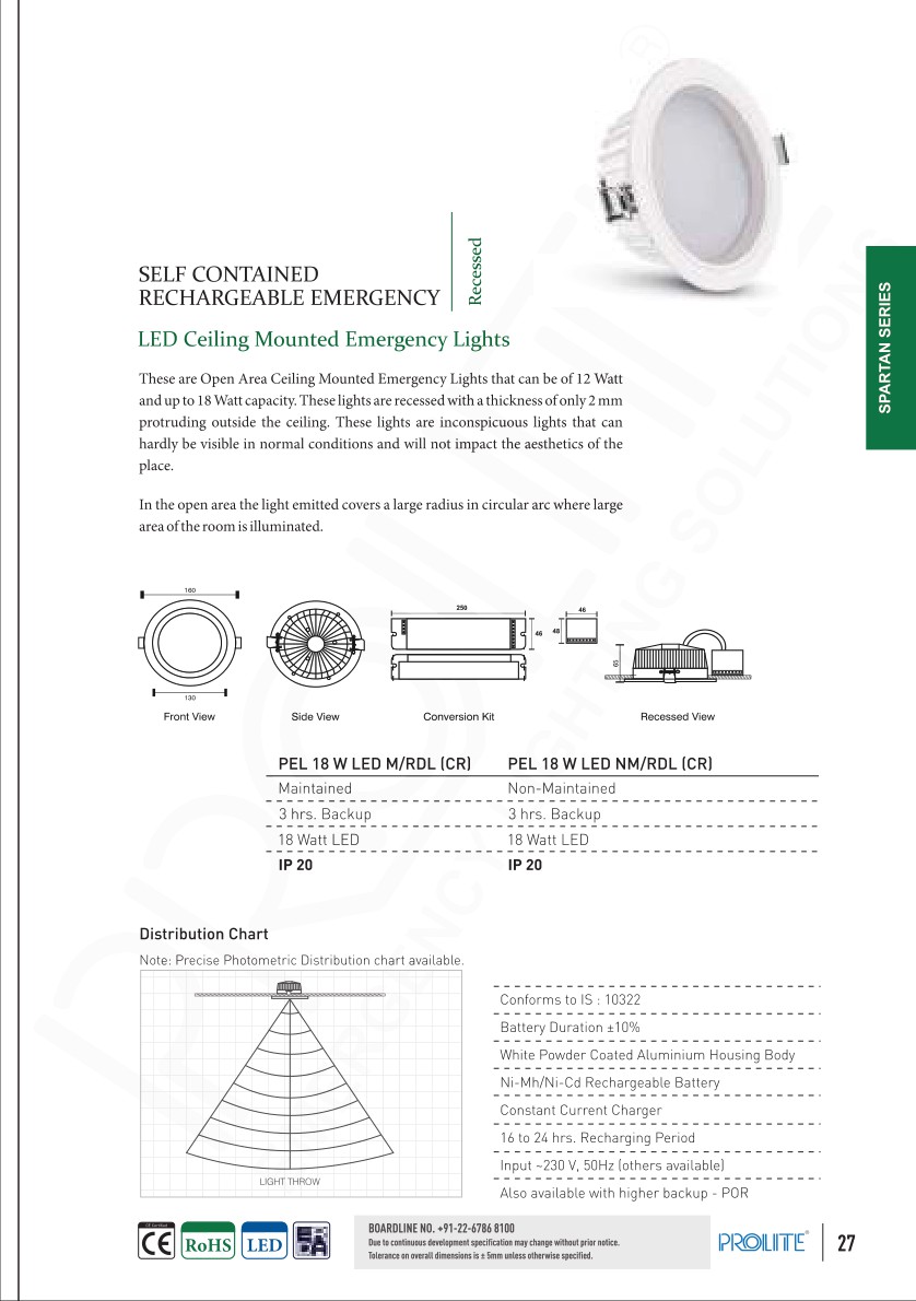 Down Lighter 12 W LED NM/RDL (CR) catalog page 3