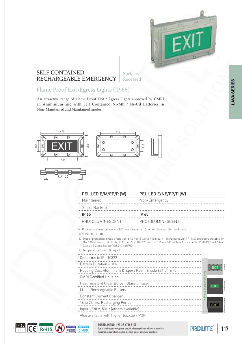 Explosion Proof Exit Light LED M/NM/NE/FP catalog page 3