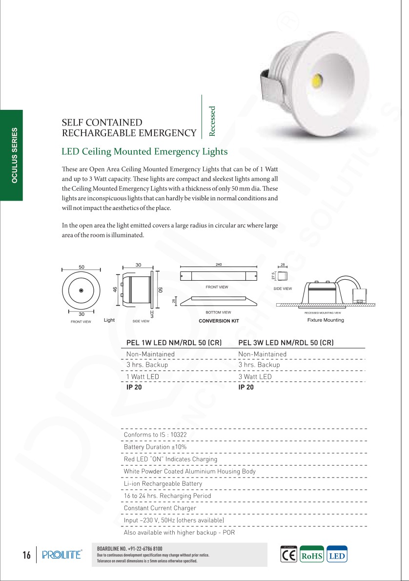 Down Lighter 1 W LED NM/RDL 50 (CR) catalog page 1