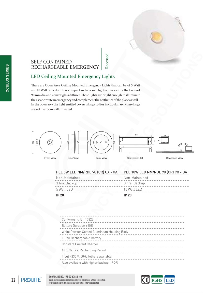 Down Lighter 5 W LED NM/RDL 90 (CR) CX - OA catalog page 2
