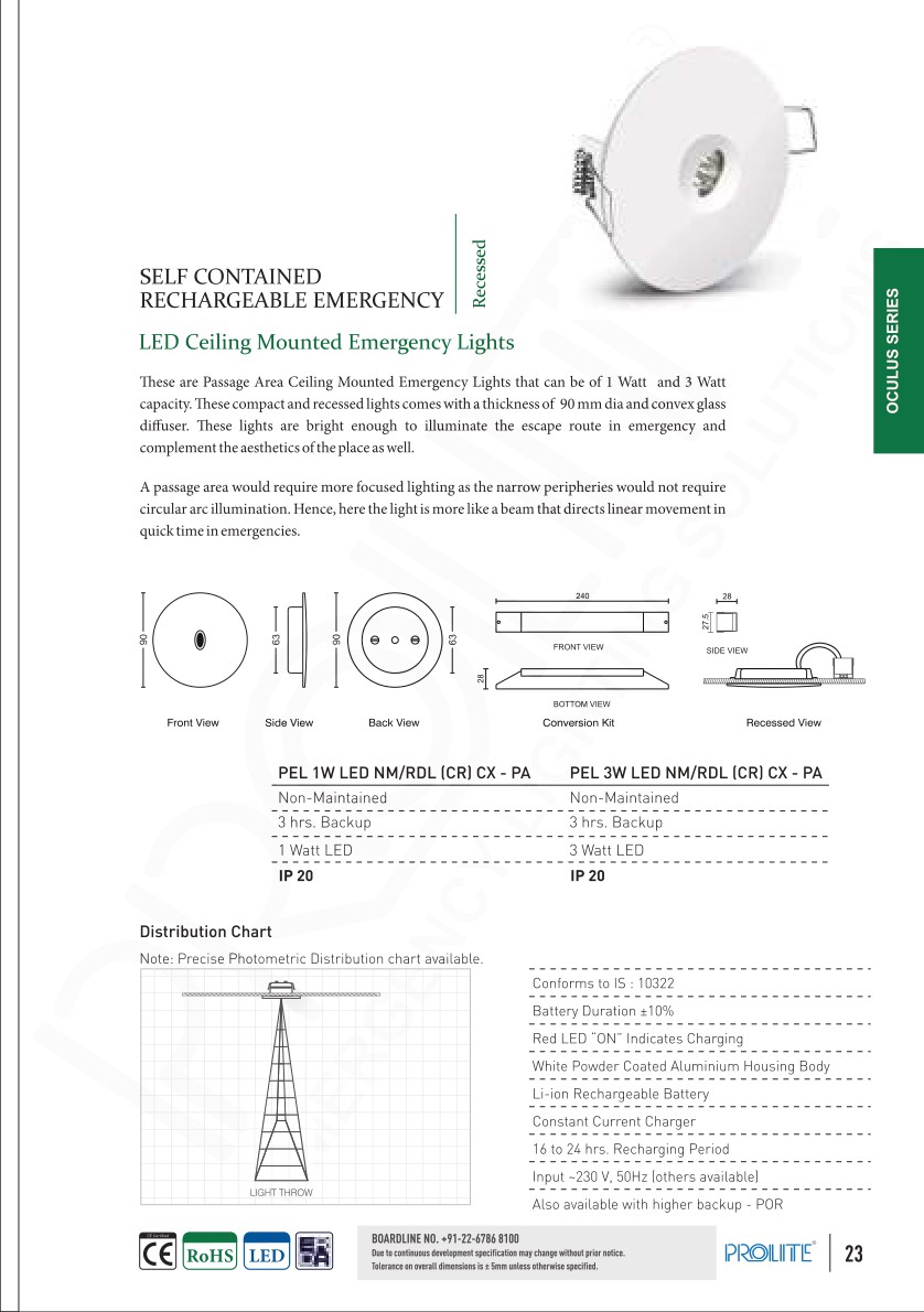 Down Lighter 1 W LED NM/RDL (CR) CX - PA catalog page 1