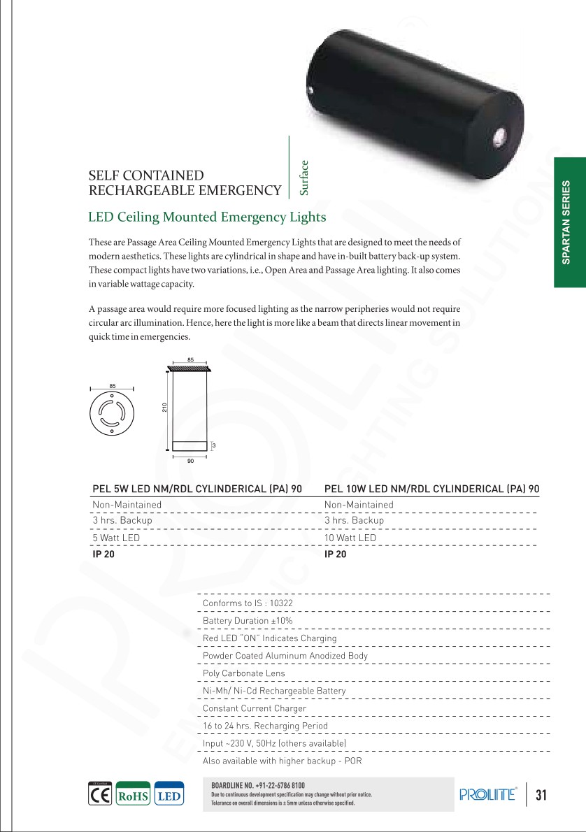 PEL 5W LED NM RDL CYLINDERICAL (PA) 90 catalog page 3