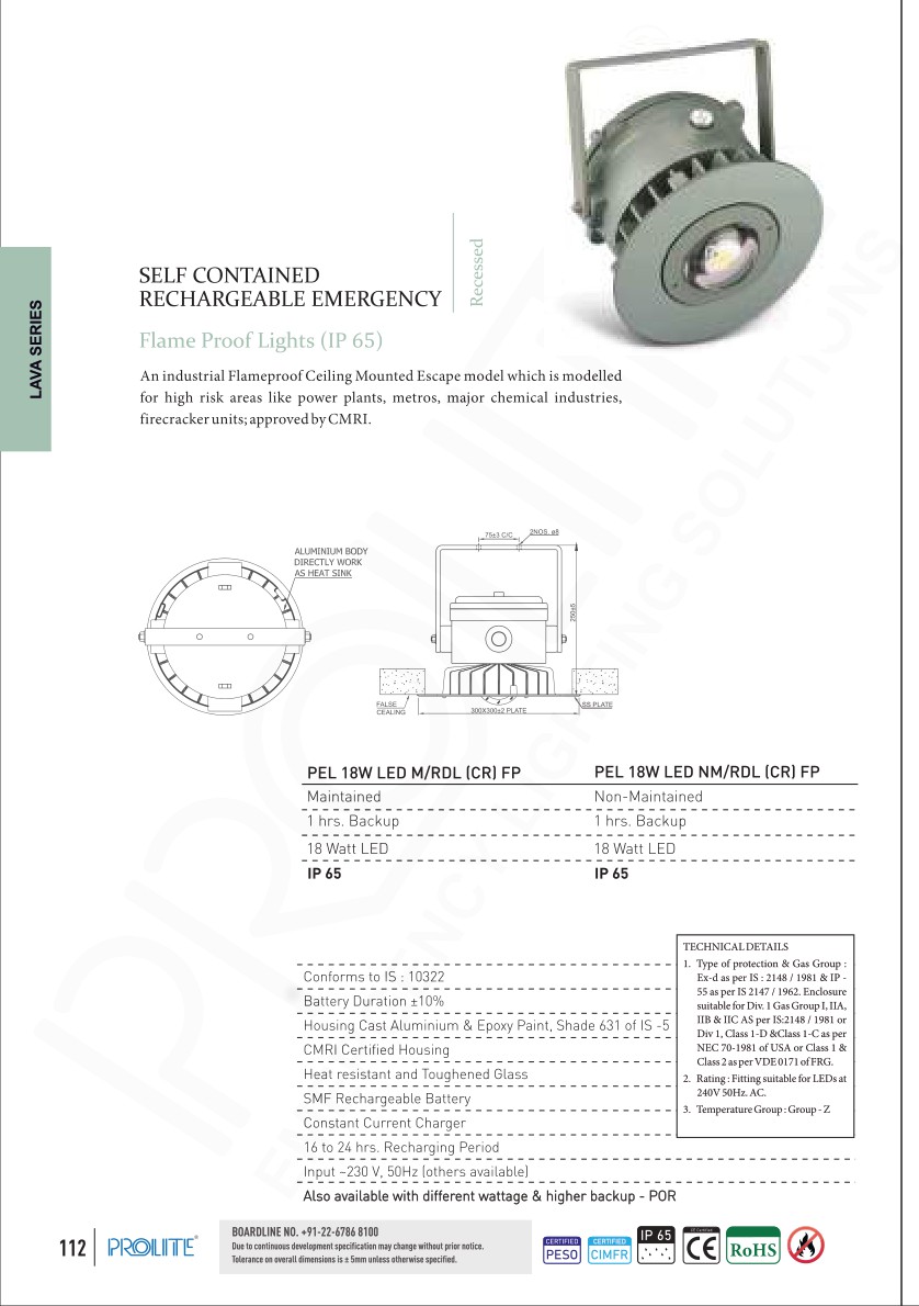 PEL 18W LED M/NM/NE RDL (CR) FP catalog page 2