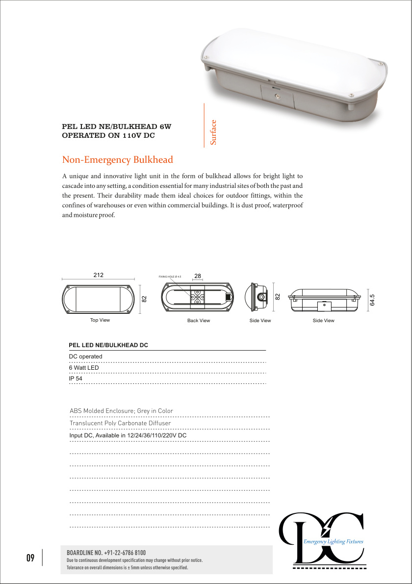PEL LED NE/BUKHEAD 6W OPERATED ON 110V DC catalog page 1