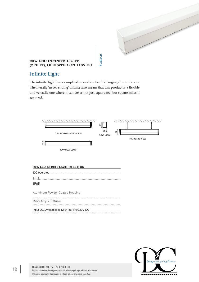 20W LED INFINITE LIGHT (2 FEET), OPERATED ON 110V DC catalog page 2