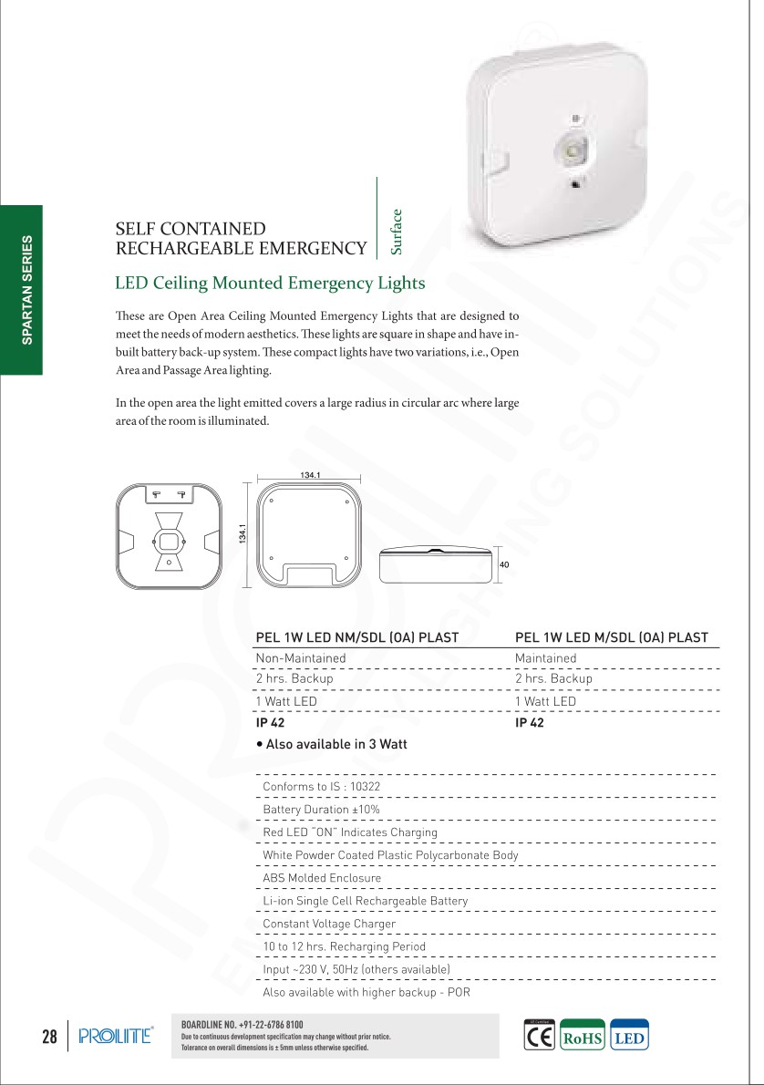 PEL 1W LED M/NM/SDL (OA) PLAST catalog page 1