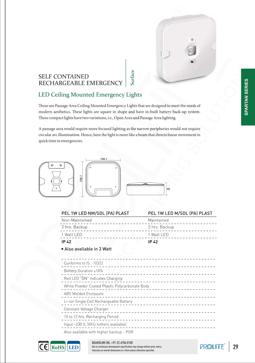 PEL 1W LED M/NM/SDL (PA) PLAST catalog page 1